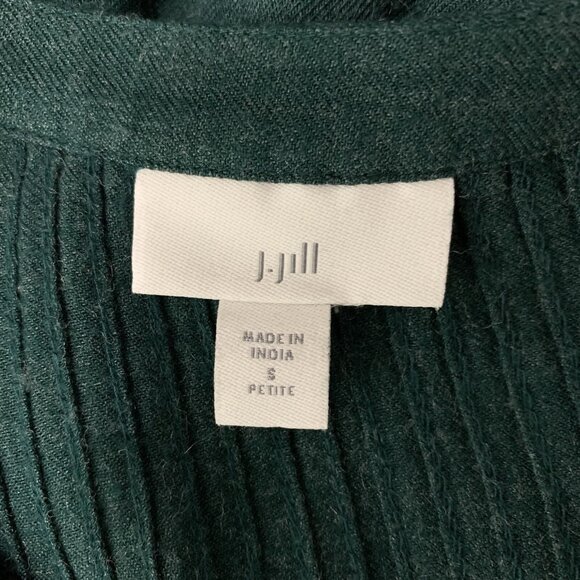 J Jill Petite Green Dress Small Long Sleeve Boho Cottagecore Modest Work Casual - Picture 5 of 6